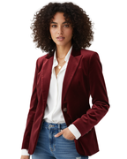 Women’s Single-Button Blazer with Peak Lapels