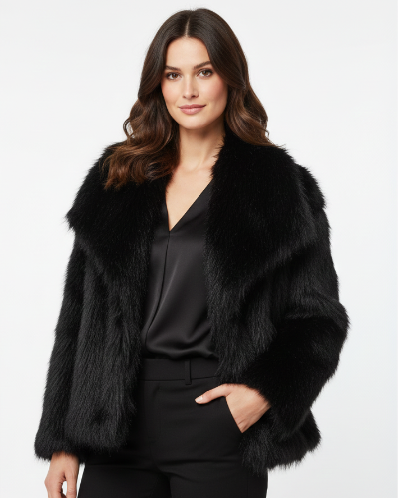 Women’s Short Faux-Fur-Style Jacket