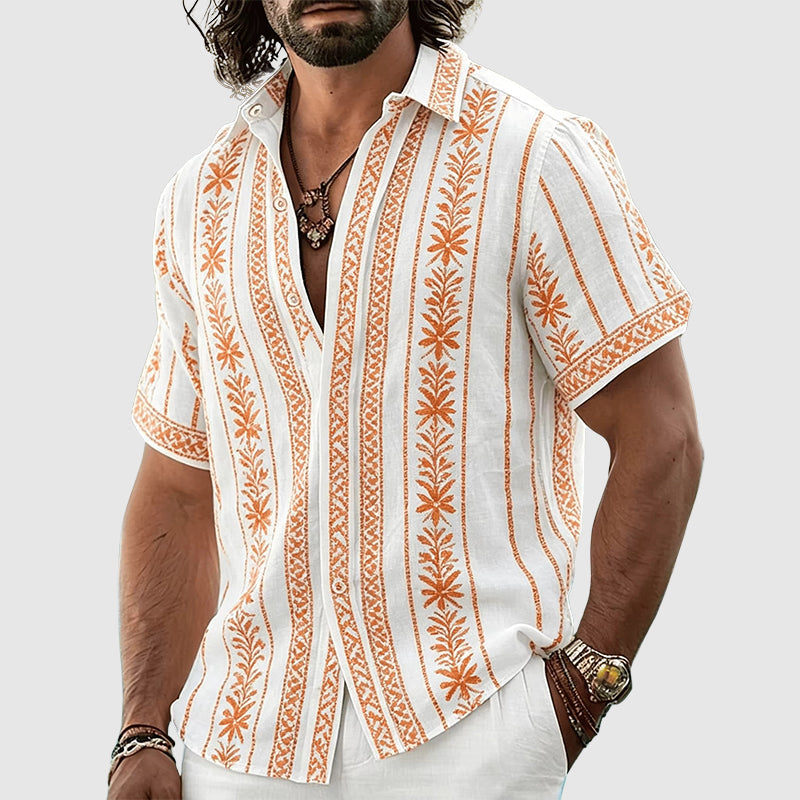 Men’s Geometric Pattern Short-Sleeve Shirt