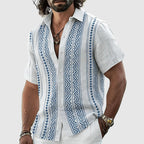 Men’s Geometric Pattern Short-Sleeve Shirt