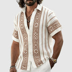 Men’s Geometric Pattern Short-Sleeve Shirt