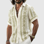 Men’s Geometric Pattern Short-Sleeve Shirt