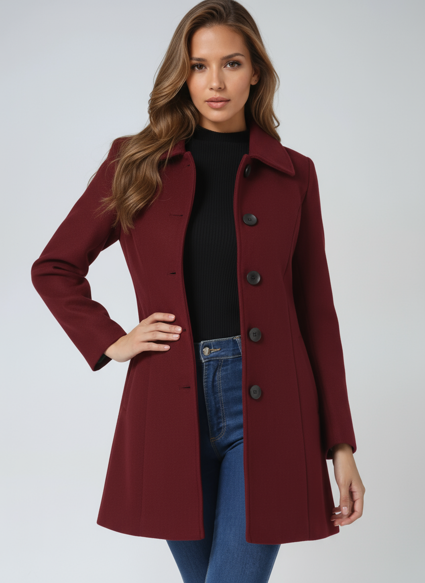 Women’s Single-Breasted Long Coat