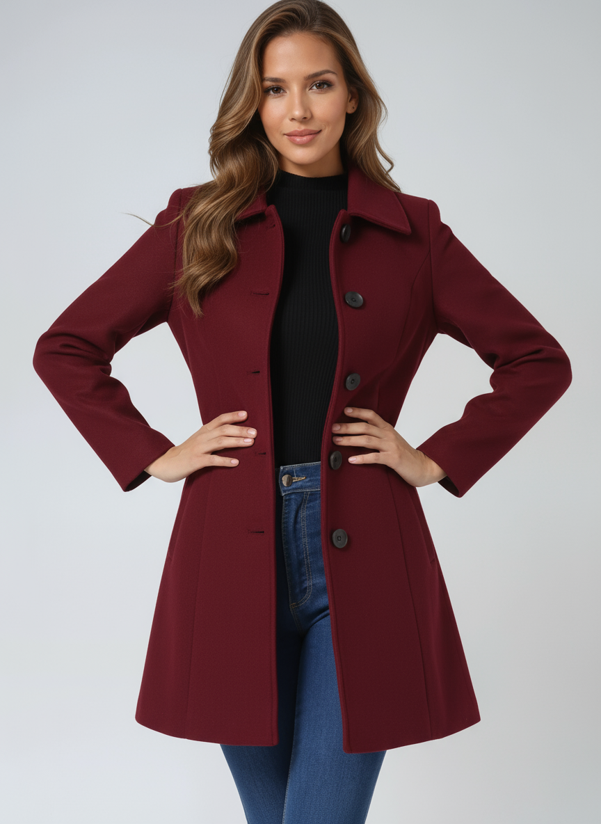 Women’s Single-Breasted Long Coat