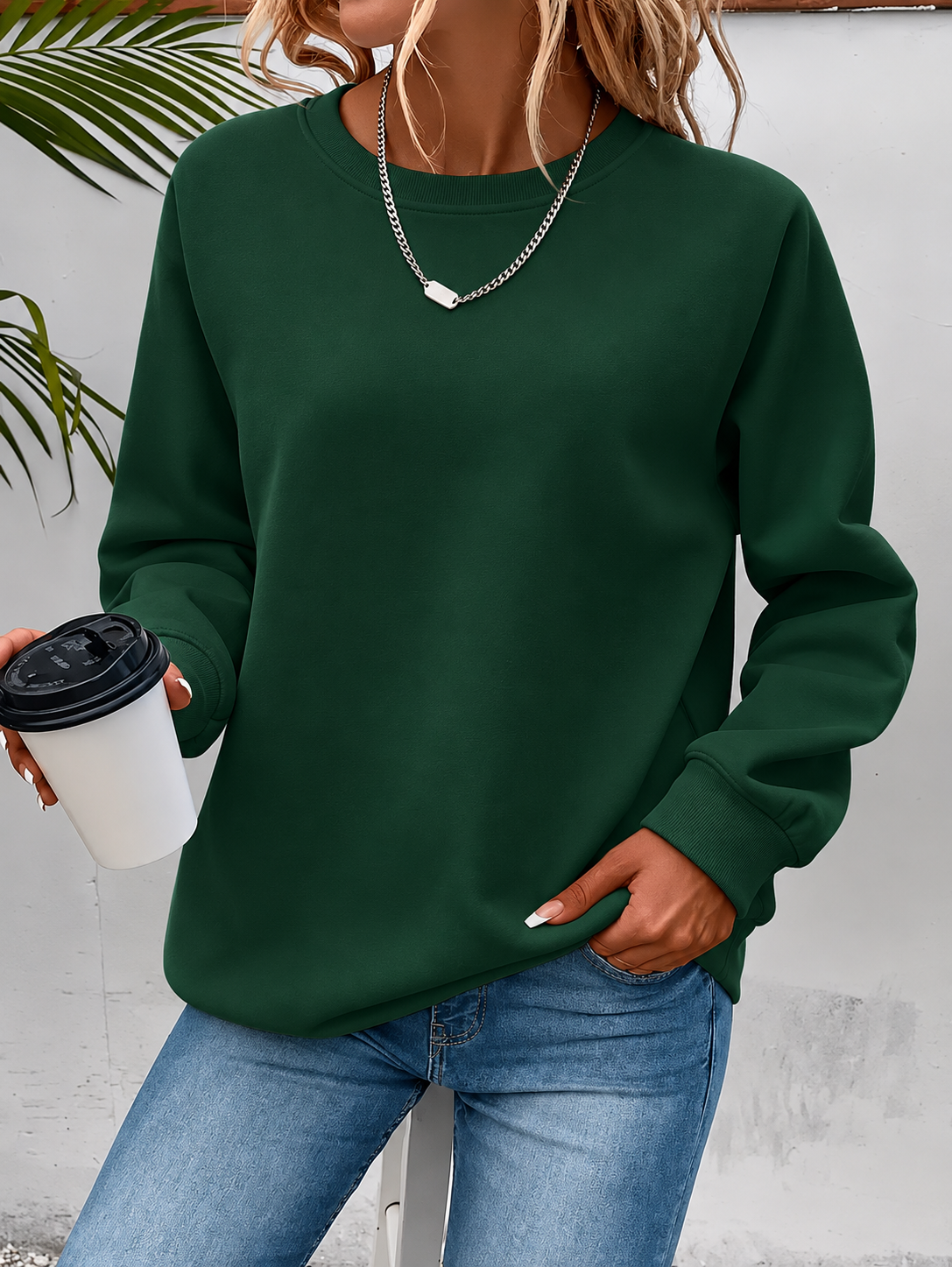 Women’s Plain Crew Neck Sweater