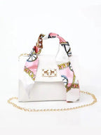 Women's Structured Handbag with Scarf Detail