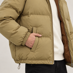 Women's Hooded Puffer Jacket with Zip Front