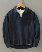 Men's Long Sleeve Pullover Polo Shirt