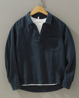 Men's Long Sleeve Pullover Polo Shirt