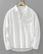 Men's Long Sleeve Pullover Polo Shirt
