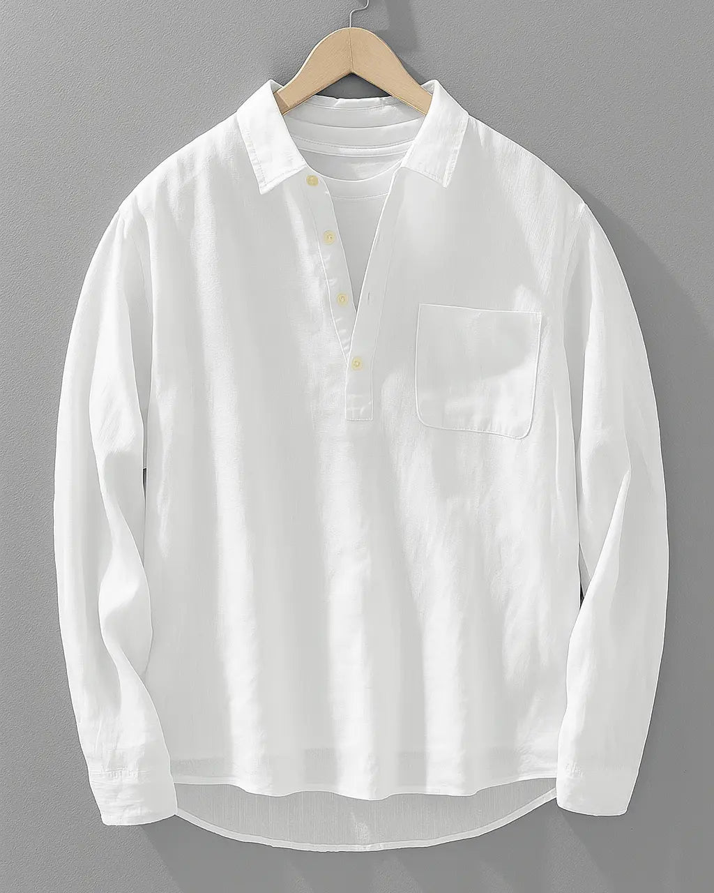 Men's Long Sleeve Pullover Polo Shirt
