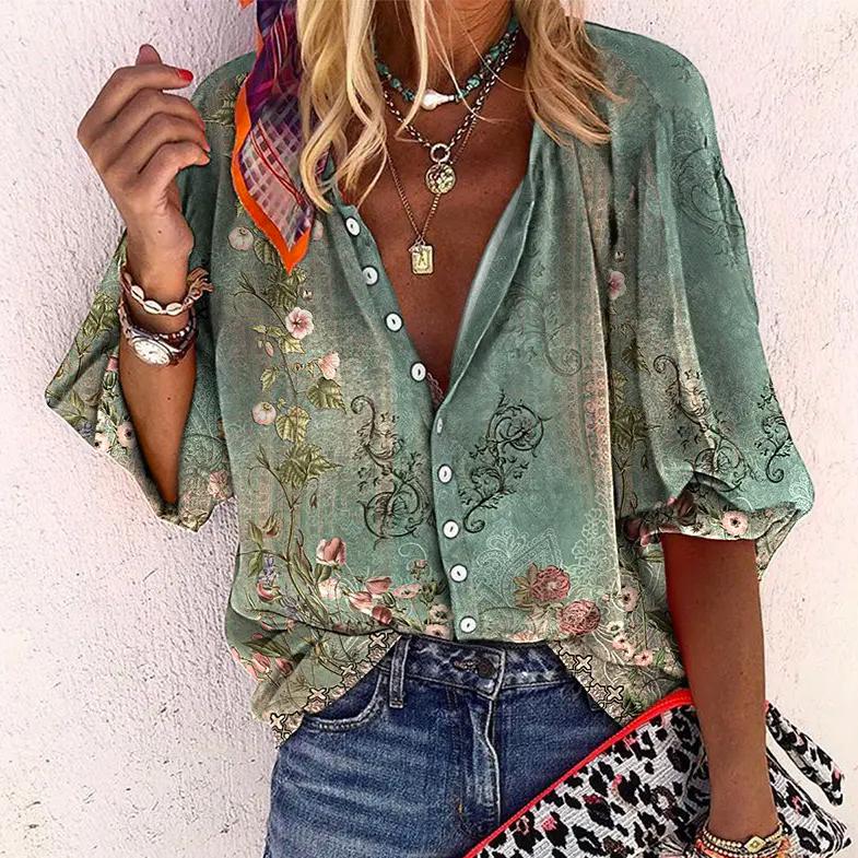 Women's Floral Boho Blouse