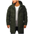 Men’s Long Hooded Quilted Jacket