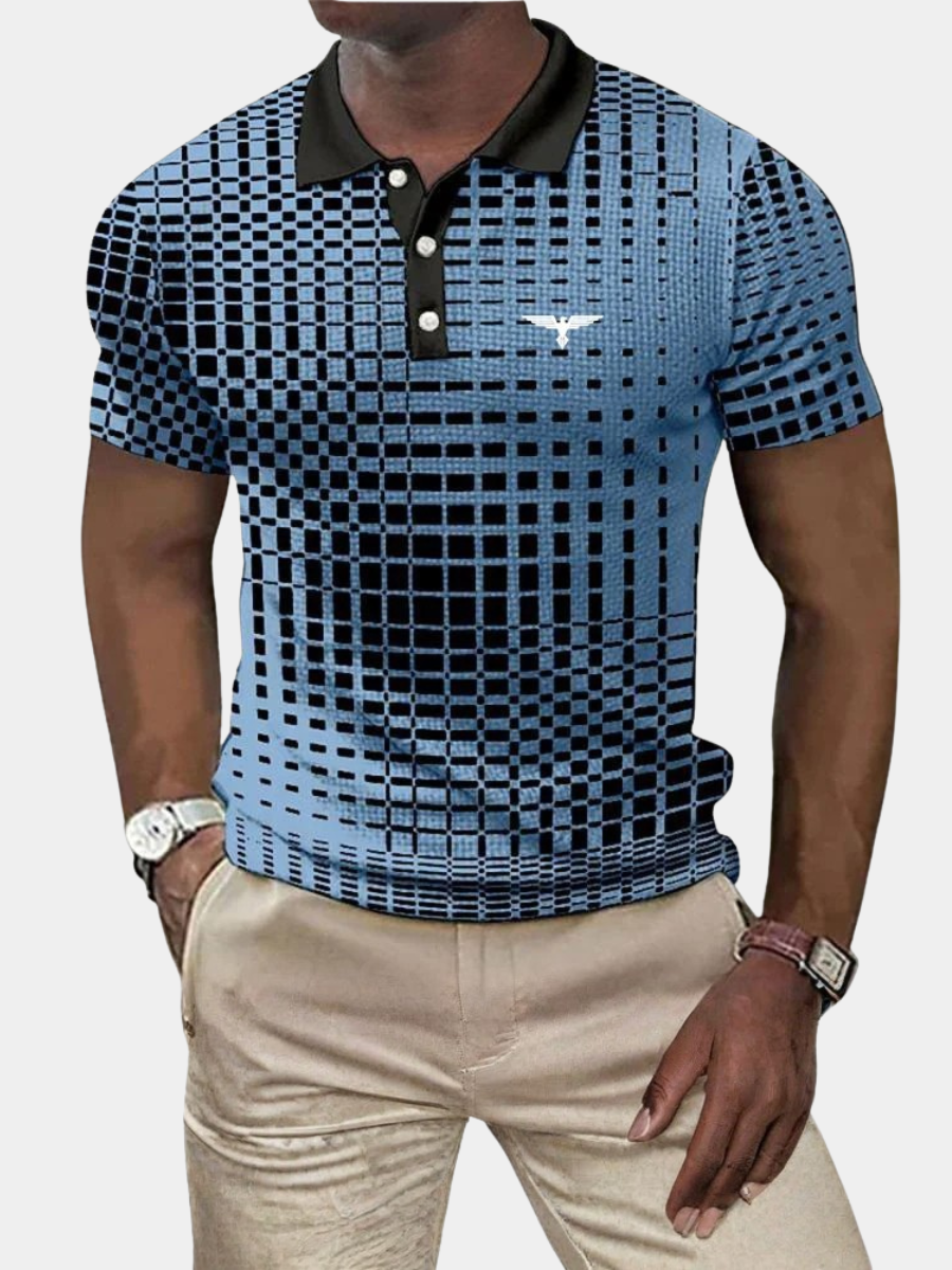 Men's Geometric Pattern Polo