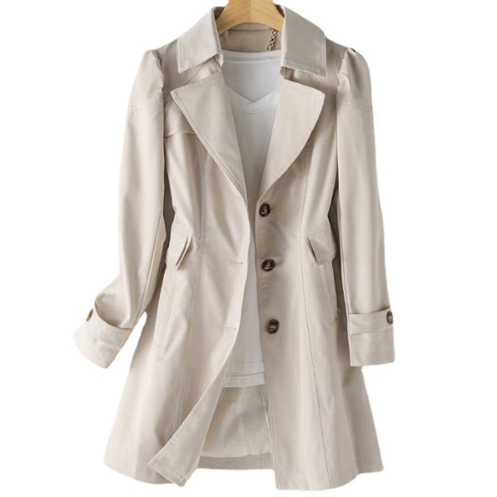 Women’s Long Button-Front Trench Coat