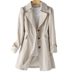 Women’s Long Button-Front Trench Coat