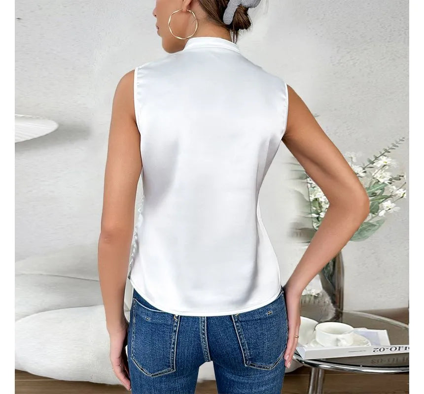 Women's Sleeveless Wrap Blouse