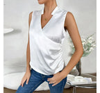 Women's Sleeveless Wrap Blouse
