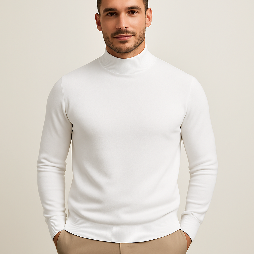 Men’s Mock-Neck Long-Sleeve Sweater