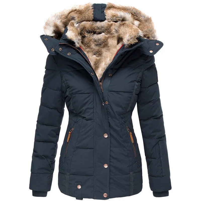 Women’s Fur-Trim Hooded Winter Jacket