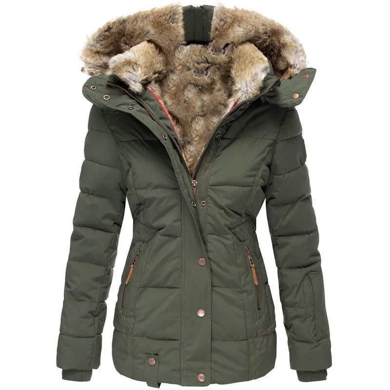 Women’s Fur-Trim Hooded Winter Jacket