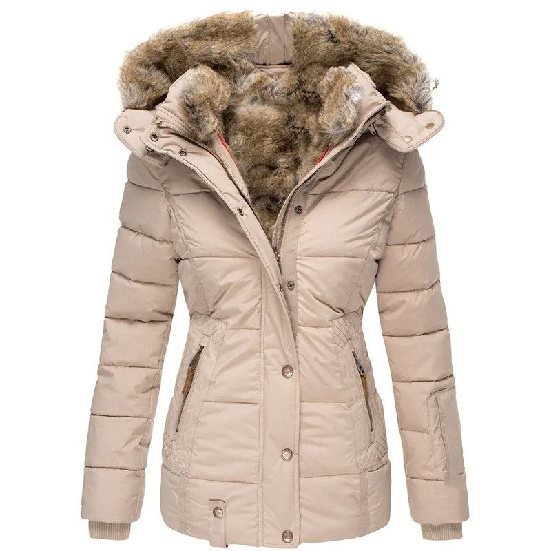 Women’s Fur-Trim Hooded Winter Jacket