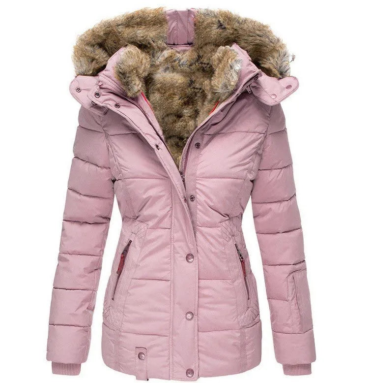 Women’s Fur-Trim Hooded Winter Jacket