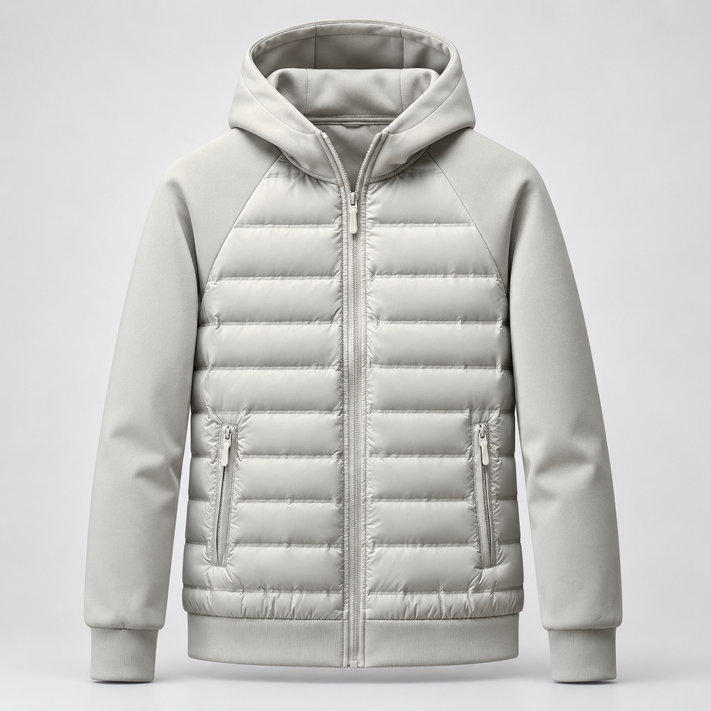 Men's Hooded Quilted Zip-Up Jacket