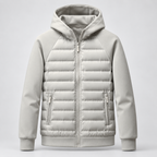 Men's Hooded Quilted Zip-Up Jacket