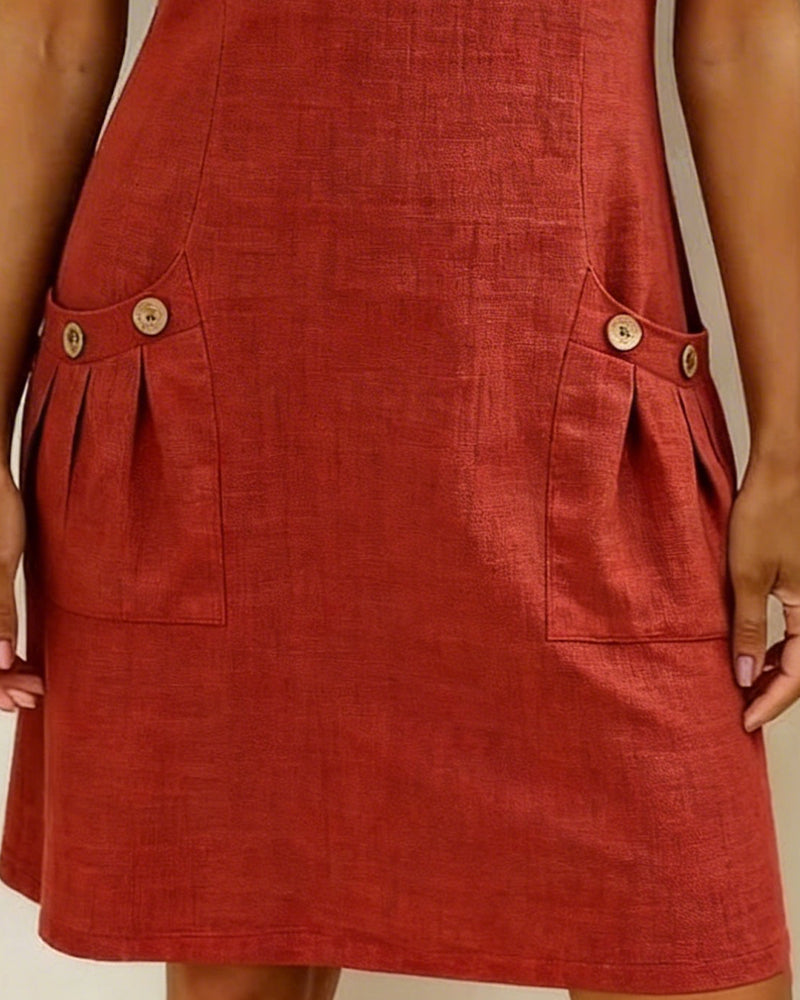 Women’s Casual Zip-Neck Shift Dress