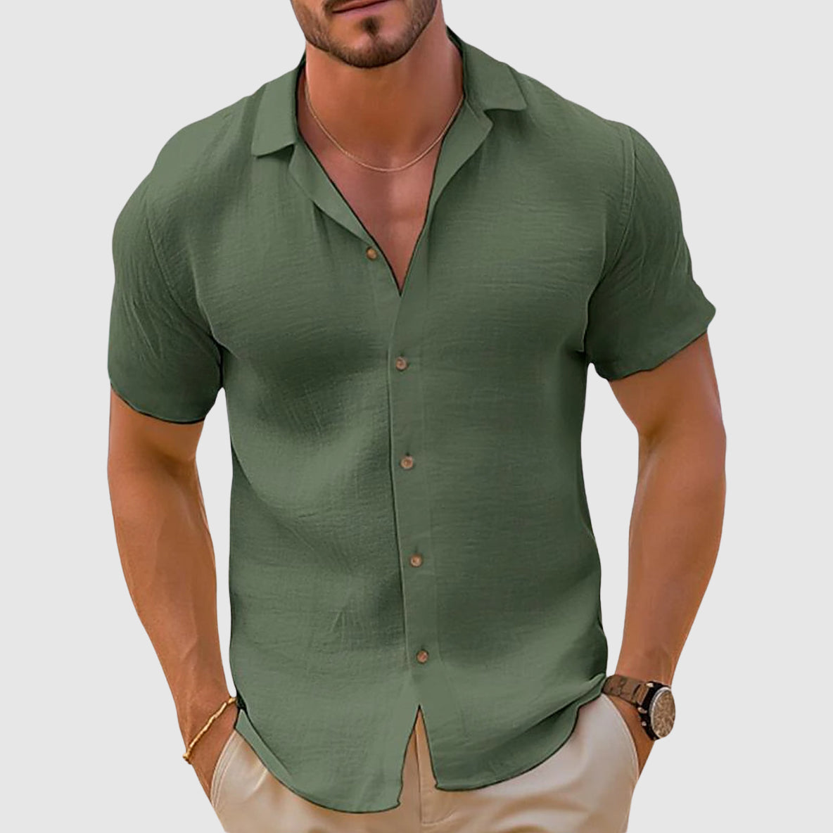 Men's Casual Button Up Shirt