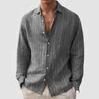 Men’s Relaxed-Fit Striped Button-Up Shirt