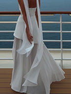 Women's Strapless Asymmetric Maxi Dress