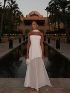 Women's Strapless Asymmetric Maxi Dress