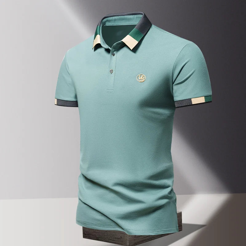 Men’s Contrast Trim Short Sleeve Polo Shirt
