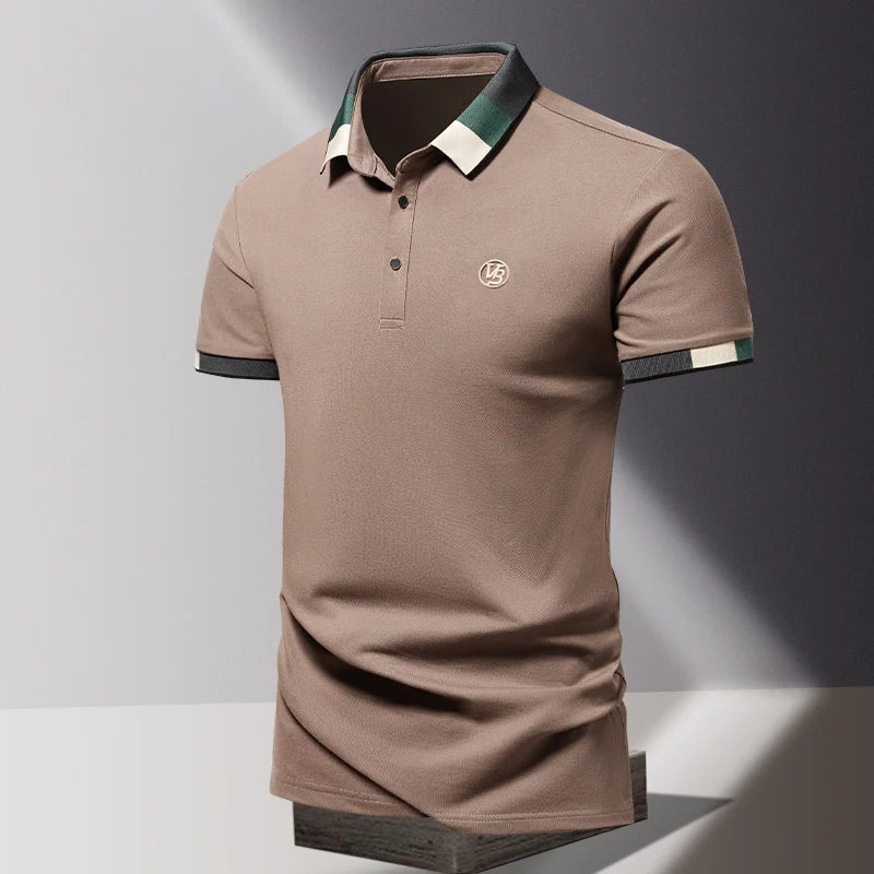 Men’s Contrast Trim Short Sleeve Polo Shirt