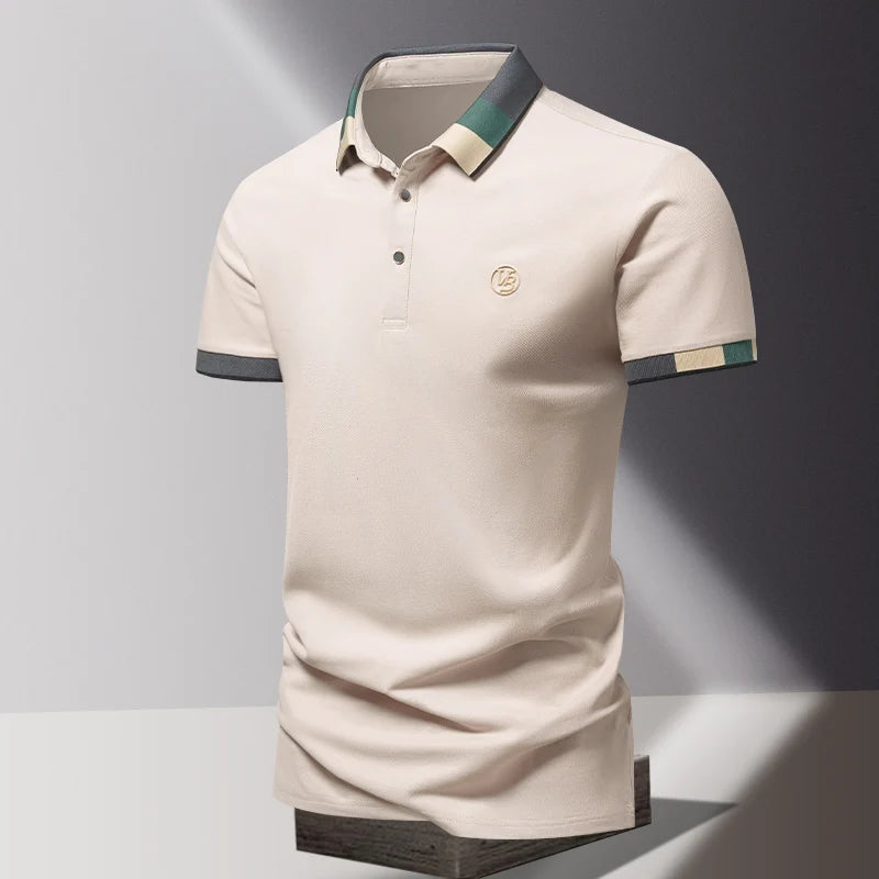 Men’s Contrast Trim Short Sleeve Polo Shirt