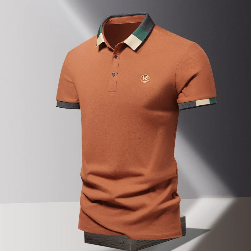 Men’s Contrast Trim Short Sleeve Polo Shirt