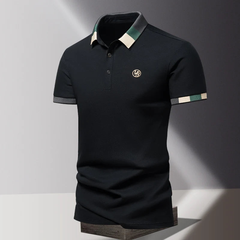 Men’s Contrast Trim Short Sleeve Polo Shirt