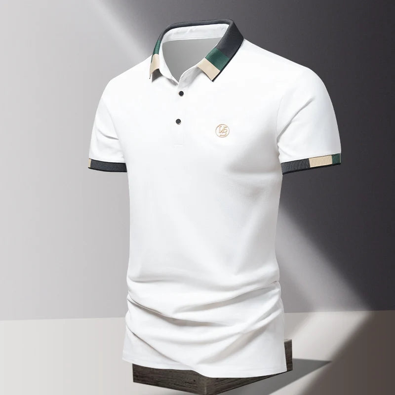 Men’s Contrast Trim Short Sleeve Polo Shirt