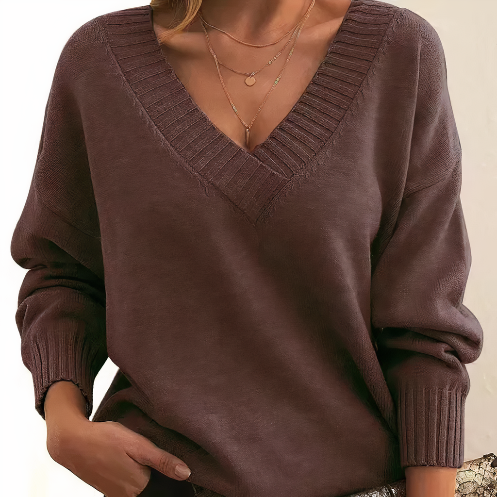 Women’s V-Neck Long-Sleeve Sweater