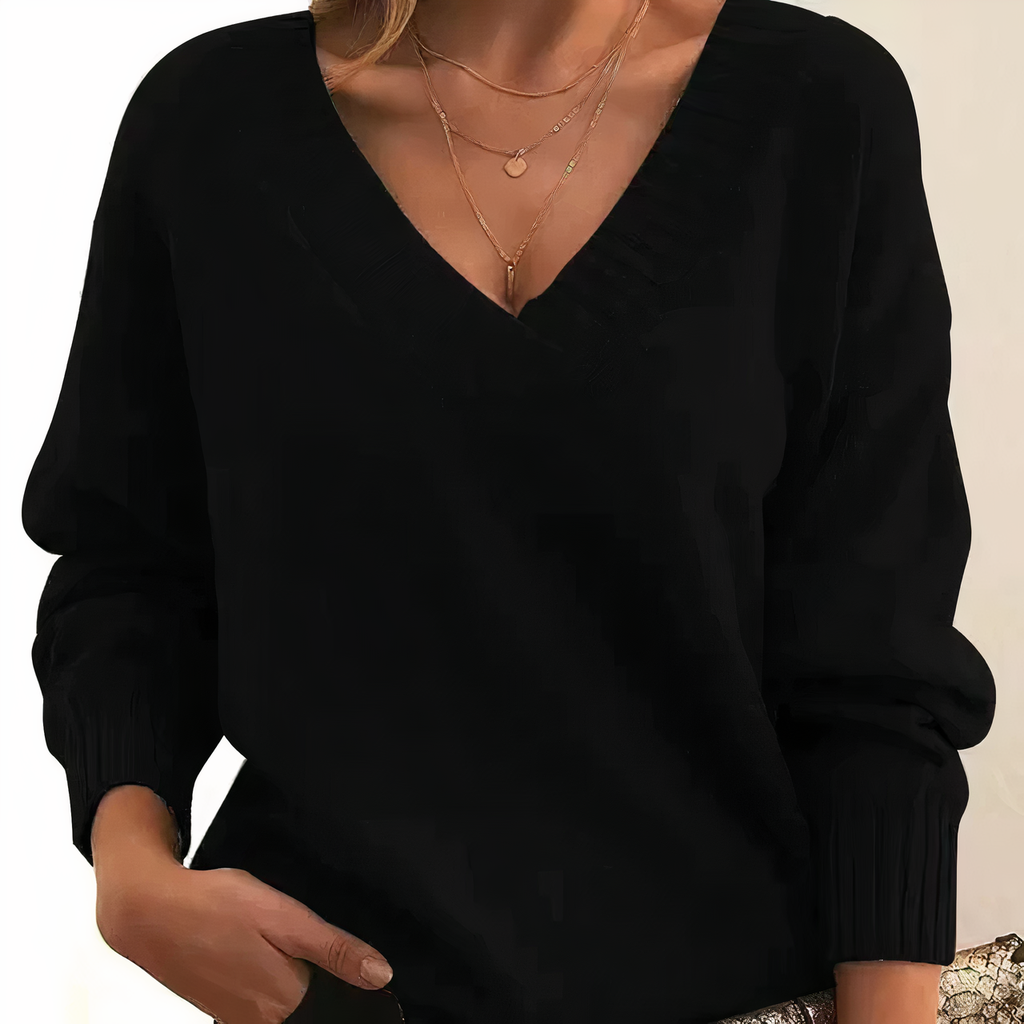 Women’s V-Neck Long-Sleeve Sweater