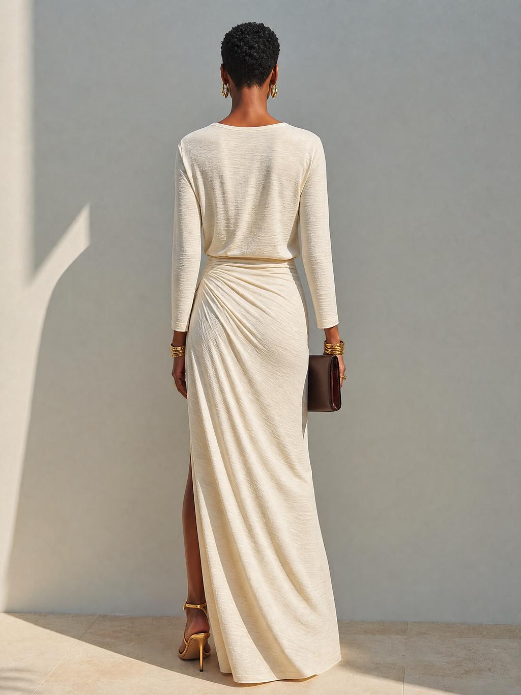 Women's Wedding Guest Maxi Dress with Side Slit