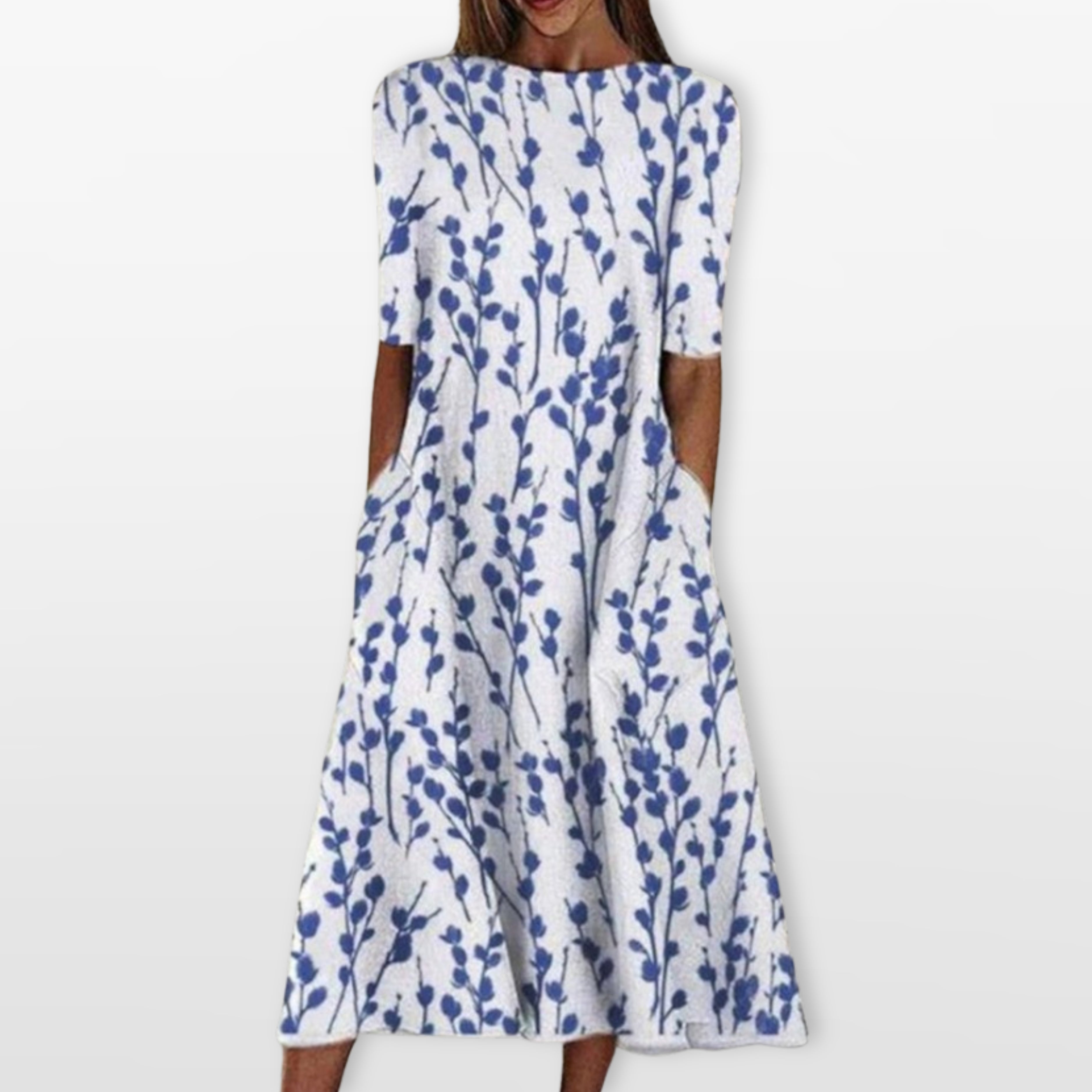 Women’s Floral Midi Dress With Pockets