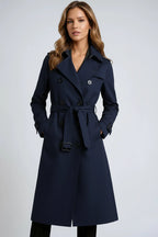 Women's Belted Double-Breasted Trench Coat