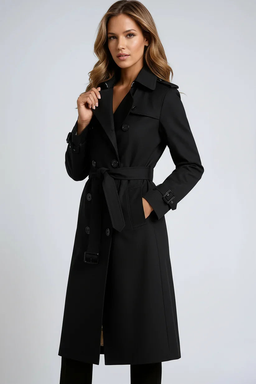 Women's Belted Double-Breasted Trench Coat