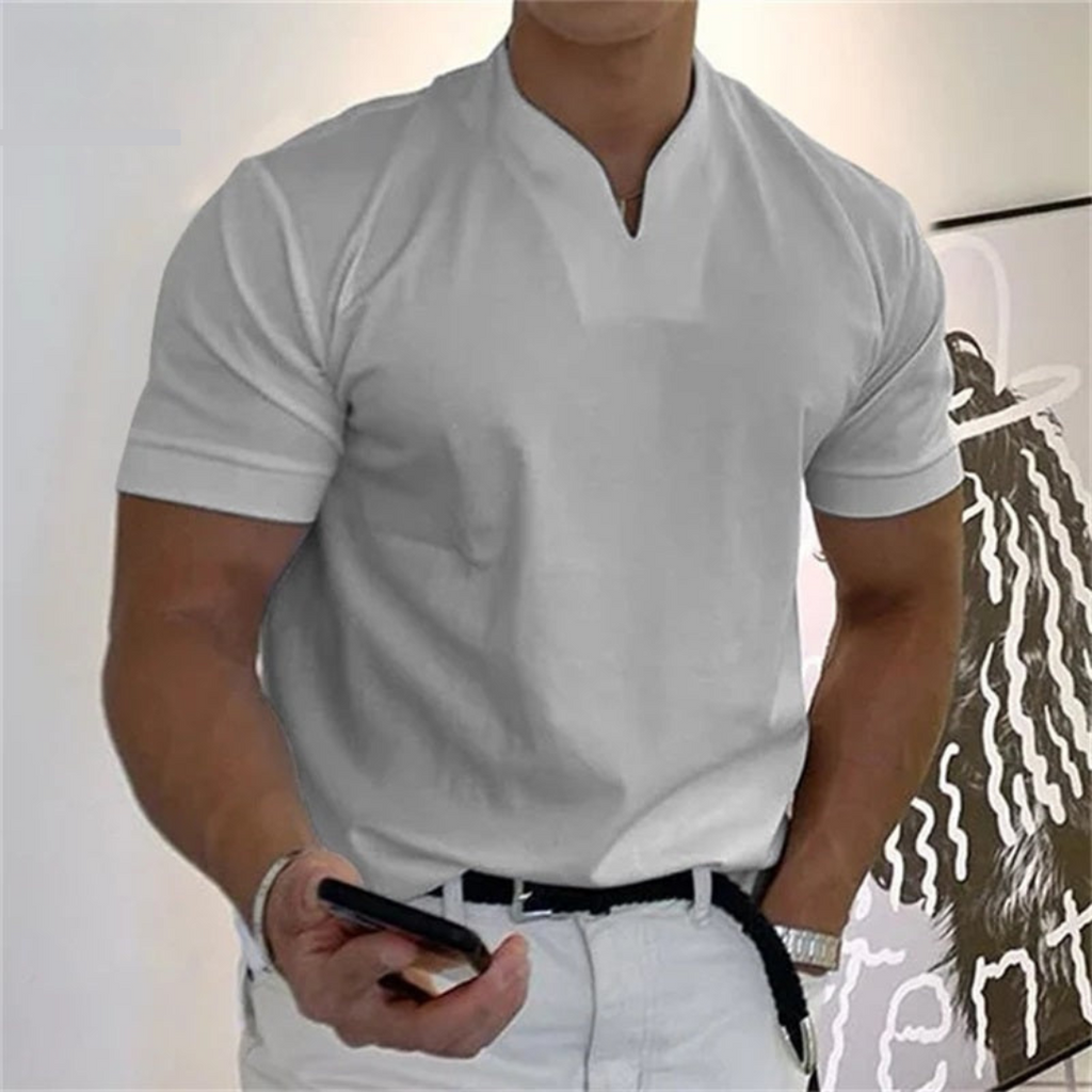 Men's Notch Neck Casual T-Shirt