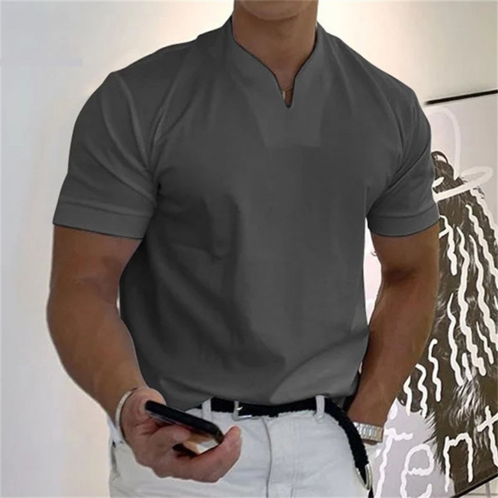 Men's Notch Neck Casual T-Shirt
