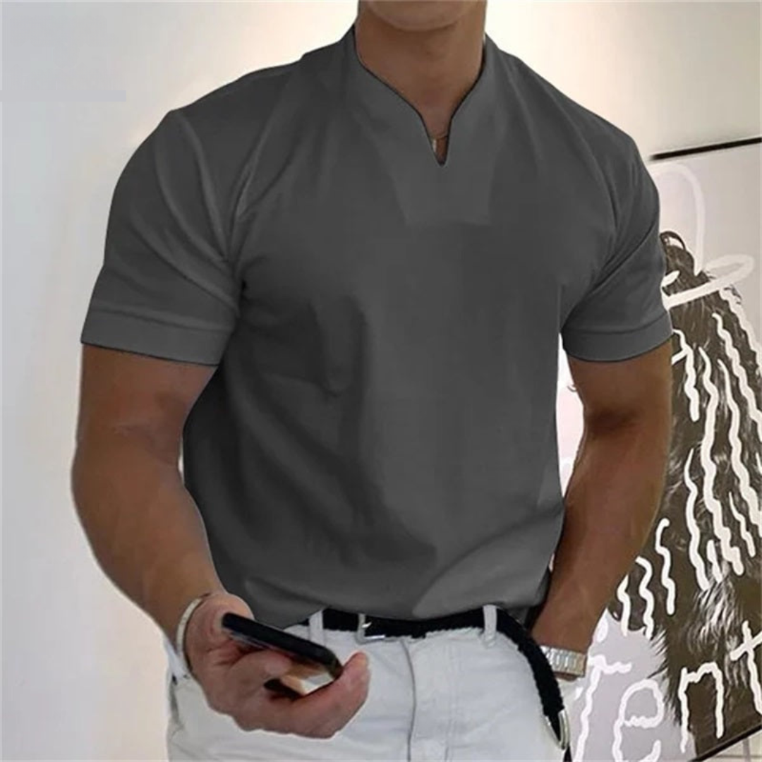 Men's Notch Neck Casual T-Shirt
