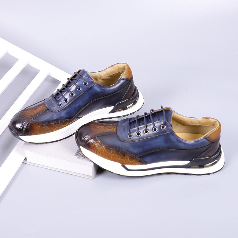 Men's Textured Leather Sneakers
